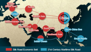 One Belt One Road: China is working with sixty nations to build a modern-day Silk Road, on land and by sea Source: chinadialogue.net 